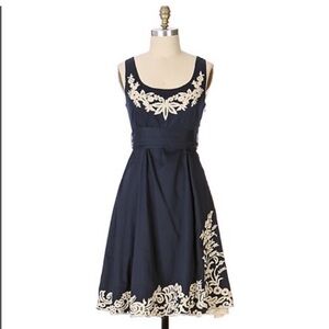 Anthropologie floral Viola navy dress